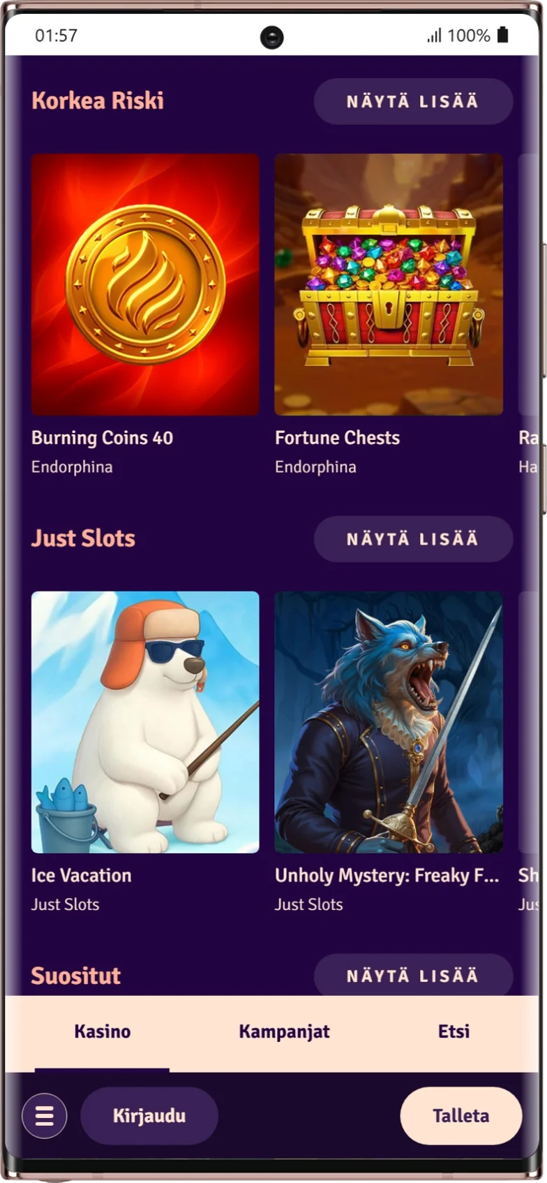 Mobiilikokemus Possu Casinolla